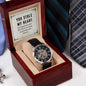 My Man-You stole my heart - Men's OpenWork Watch with Mahogany Box - Show him he IS Special!