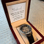 My Husband, when I tell you I love you - Men's OpenWork Watch with Mahogany Box - Show him he IS Special!