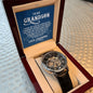 To My GrandSon - I thank The LORD for giving me such - Men's OpenWork Watch with Mahogany Box - Show him he IS Special!