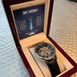 Dad my Hero - Men's OpenWork Watch with Mahogany Box - Show him he IS Special!