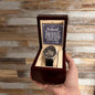 To My Husband - Meeting you was fate - Men's OpenWork Watch with Mahogany Box - Show him he IS Special!