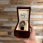 To the greatest Son on his Wedding Day! - Men's OpenWork Watch with Mahogany Box - Show him he IS Special!