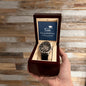 To our Son, Congratulations on your Graduation - Men's OpenWork Watch with Mahogany Box - Show him he IS Special!