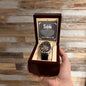 To My Son - I wish you the strength to face challenges - Men's OpenWork Watch with Mahogany Box - Show him he IS Special!