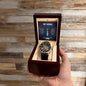 Dad my Hero - Men's OpenWork Watch with Mahogany Box - Show him he IS Special!