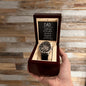 Dad you have loved me - Men's OpenWork Watch with Mahogany Box - Show him he IS Special!