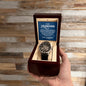 To My GrandSon - I thank The LORD for giving me such - Men's OpenWork Watch with Mahogany Box - Show him he IS Special!