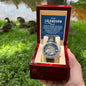 To My GrandSon - I thank The LORD for giving me such - Men's OpenWork Watch with Mahogany Box - Show him he IS Special!