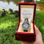 My Husband, when I tell you I love you - Men's OpenWork Watch with Mahogany Box - Show him he IS Special!