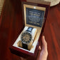 To my Son-When I see you - Men's OpenWork Watch with Mahogany Box - Show him he IS Special!
