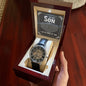 To My Son - I wish you the strength to face challenges - Men's OpenWork Watch with Mahogany Box - Show him he IS Special!