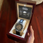 Dad I know you have loved me - Men's OpenWork Watch with Mahogany Box - Show him he IS Special!
