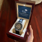 To our Son, Congratulations on your Graduation - Men's OpenWork Watch with Mahogany Box - Show him he IS Special!