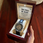 My Man-You stole my heart - Men's OpenWork Watch with Mahogany Box - Show him he IS Special!