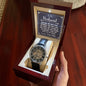 To My Husband - Meeting you was fate - Men's OpenWork Watch with Mahogany Box - Show him he IS Special!