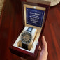 Everywhere I look - Men's OpenWork Watch with Mahogany Box - Show him he IS Special!