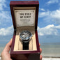My Man-You stole my heart - Men's OpenWork Watch with Mahogany Box - Show him he IS Special!