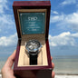 Dad a Son's first Hero - Men's OpenWork Watch with Mahogany Box - Show him he IS Special!