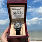 Happy Anniversary, its been an amazing years - Men's OpenWork Watch with Mahogany Box - Show him he IS Special!