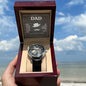 Dad I know you have loved me - Men's OpenWork Watch with Mahogany Box - Show him he IS Special!