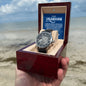 To My GrandSon - I thank The LORD for giving me such - Men's OpenWork Watch with Mahogany Box - Show him he IS Special!