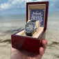 To My Husband - Meeting you was fate - Men's OpenWork Watch with Mahogany Box - Show him he IS Special!