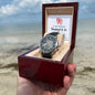 To my wonderful husband to be - Men's OpenWork Watch with Mahogany Box - Show him he IS Special!