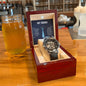 Dad my Hero - Men's OpenWork Watch with Mahogany Box - Show him he IS Special!