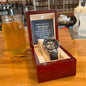 To my Son-When I see you - Men's OpenWork Watch with Mahogany Box - Show him he IS Special!