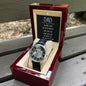 Dad you have loved me - Men's OpenWork Watch with Mahogany Box - Show him he IS Special!