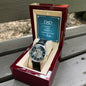 Dad a Son's first Hero - Men's OpenWork Watch with Mahogany Box - Show him he IS Special!