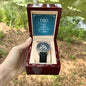 Dad a Son's first Hero - Men's OpenWork Watch with Mahogany Box - Show him he IS Special!