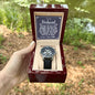 To My Husband - Meeting you was fate - Men's OpenWork Watch with Mahogany Box - Show him he IS Special!