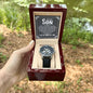 To My Son - I wish you the strength to face challenges - Men's OpenWork Watch with Mahogany Box - Show him he IS Special!