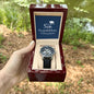 To our Son, Congratulations on your Graduation - Men's OpenWork Watch with Mahogany Box - Show him he IS Special!
