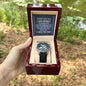 To my Son-When I see you - Men's OpenWork Watch with Mahogany Box - Show him he IS Special!