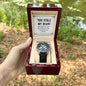 My Man-You stole my heart - Men's OpenWork Watch with Mahogany Box - Show him he IS Special!