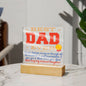 LED Lighted Acrylic Square, the PERFECT Father's Day Gift - BEST DAD EVER - From your Now Perfectly Behaved Daughter, I Love You!