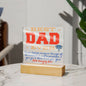 LED Lighted Acrylic Square, the PERFECT Father's Day Gift - BEST DAD EVER - From your Now Amazing Son, I Love You!