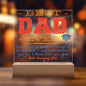LED Lighted Acrylic Square, the PERFECT Father's Day Gift - BEST DAD EVER - From your Now Amazing Son, I Love You!
