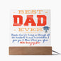 LED Lighted Acrylic Square, the PERFECT Father's Day Gift - BEST DAD EVER - From your Now Amazing Son, I Love You!