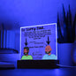 HAPPY FATHER'S DAY DAD - LED Lighted Acrylic Square, the PERFECT Gift - My Brother, your Son, should be held responsible YOUR LOSS & SACRIFICE - HAIR! Love, Your Daughter!