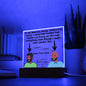 HAPPY FATHER'S DAY DAD - LED Lighted Acrylic Square, the PERFECT Gift - To my Amazing, Handy, Outdoorsy, Funny, Loving Bald-headed Dad! I'm Sorry I caused you Hair Loss - Your Favorite Child!
