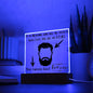 LED Lighted Acrylic Square, the PERFECT Father's Day Gift from your Fabulous Wife - To my Husband, Coolest Swag Ever, my G.O.A.T.