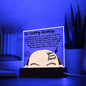 HAPPY FATHER'S DAY HUSBAND - LED Lighted Acrylic Square, the PERFECT Gift - The kids are aweful for what they did to your hair! - Best baldheaded Hubby!