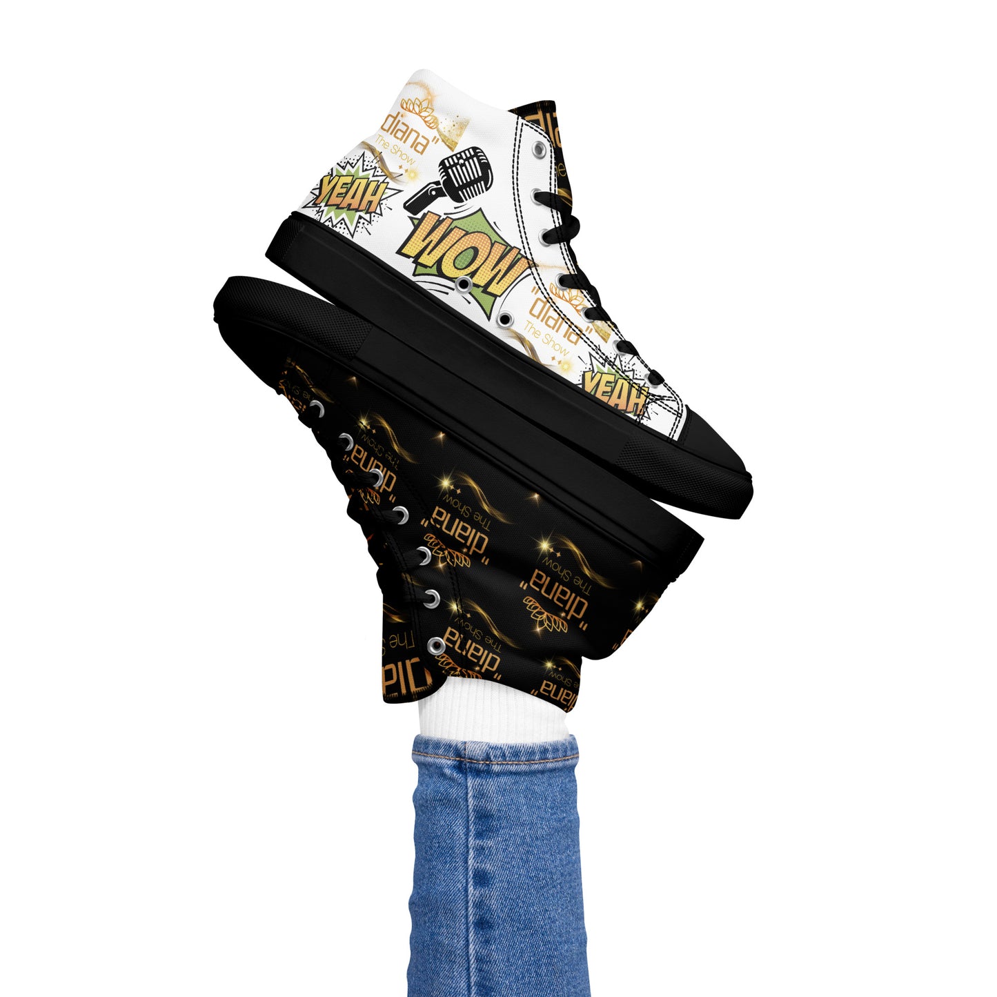 Fun Branded "diana - The Show" Women’s high top canvas shoes