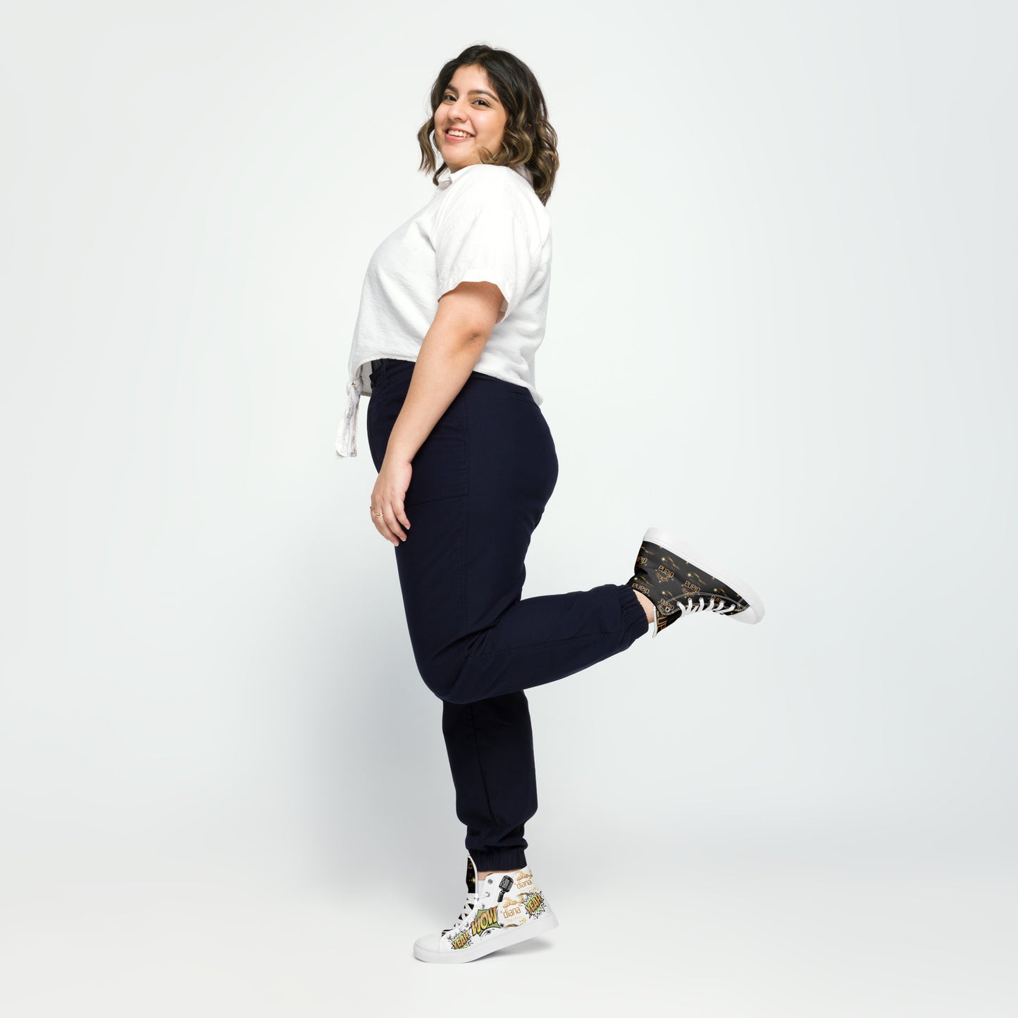 Fun Branded "diana - The Show" Women’s high top canvas shoes