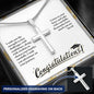 FELICITACIONES por tu Graduación - Collar de Cruz Personalizado - ¡Te deseo mucha fuerza! 