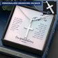 Congratulations Personalized Cross Necklace - Soar Above the rest, from Mom to Daughter!