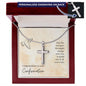 Congratulation on your Confirmation, Personalized Cross Necklace - May God Bless You - Pefect Gift for him or her!